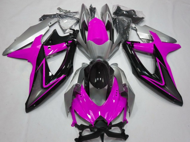 2008-2010 Silver Pink Glossy Black Suzuki GSXR 600 / GSXR 750 Motorcycle Fairings Australia