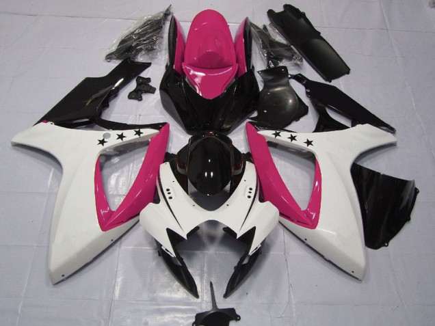2006-2007 Pink White Glossy Black Star Suzuki GSXR 600 / GSXR 750 Motorcycle Fairings Australia