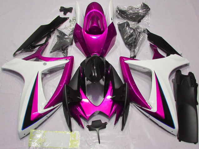 2006-2007 White Pink Glossy Black Suzuki GSXR 600 / GSXR 750 Motorcycle Fairings Australia