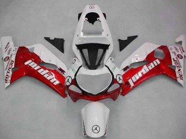 2001-2003 White Red Jordan Dunlop Suzuki GSXR 600 / GSXR 750 Motorcycle Fairings Australia
