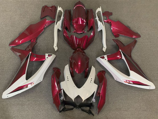 2008-2010 White Red OEM Style Suzuki GSXR 600 / GSXR 750 Motorcycle Fairings Australia
