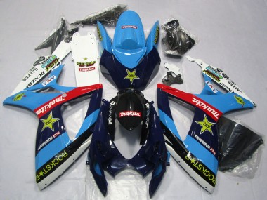 2006-2007 Blue White Red Glossy Black Rockstar Suzuki GSXR 600 / GSXR 750 Motorcycle Fairings Australia