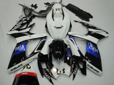 2006-2007 White Blue Glossy Black Viru Suzuki GSXR 600 / GSXR 750 Motorcycle Fairings Australia