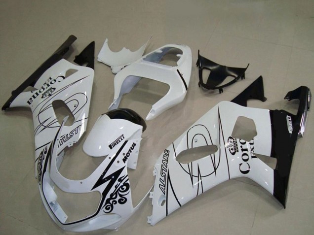 2001-2003 White Black Corona Alstare Suzuki GSXR 600 / GSXR 750 Motorcycle Fairings Australia