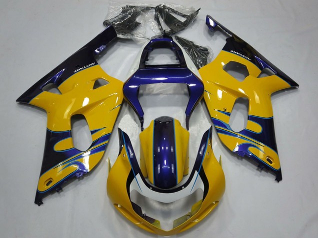 2001-2003 Yellow Blue Suzuki GSXR 600 / GSXR 750 Motorcycle Fairings Australia