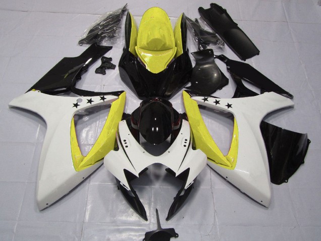 2006-2007 Yellow White Glossy Black Star Suzuki GSXR 600 / GSXR 750 Motorcycle Fairings Australia