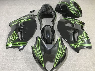 1996-2007 Glossy Black Green Lightning Suzuki GSXR 1300 Motorcycle Fairings Australia