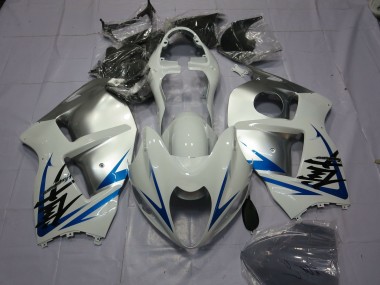 1996-2007 White Silver Blue Suzuki GSXR 1300 Motorcycle Fairings Australia