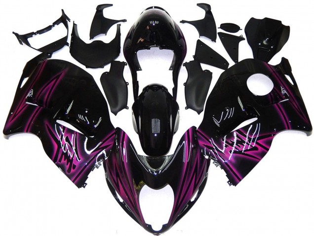 1996-2007 Glossy Black Purple Flame Suzuki GSXR 1300 Motorcycle Fairings Australia