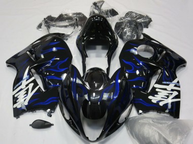 1996-2007 Glossy Black Blue Flame Suzuki GSXR 1300 Motorcycle Fairings Australia
