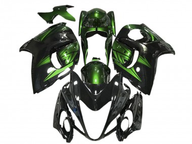 2008-2020 Glossy Black and Deep Green Suzuki GSXR 1300 Motorcycle Fairings Australia