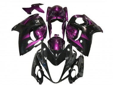 2008-2020 Glossy Black and Deep Purple Suzuki GSXR 1300 Motorcycle Fairings Australia