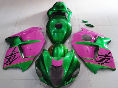 1996-2007 Glossy Green and Pink Suzuki GSXR 1300 Motorcycle Fairings Australia