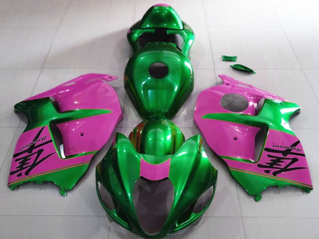 1996-2007 Glossy Green and Pink Suzuki GSXR 1300 Motorcycle Fairings Australia