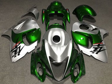 2008-2020 Glossy Green and Silver Suzuki GSXR 1300 Motorcycle Fairings Australia