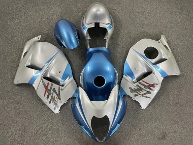 1996-2007 Glossy Light Blue and Silver Suzuki GSXR 1300 Motorcycle Fairings Australia