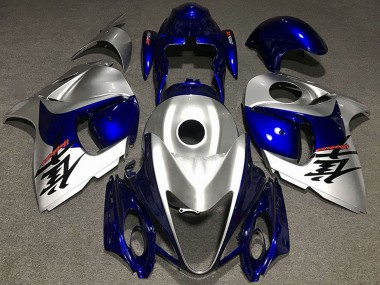 2008-2020 Glossy Silver and Blue Suzuki GSXR 1300 Motorcycle Fairings Australia