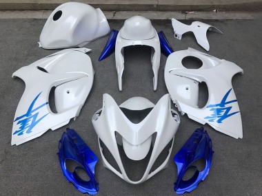 2008-2020 Glossy White Blue Suzuki GSXR 1300 Motorcycle Fairings Australia