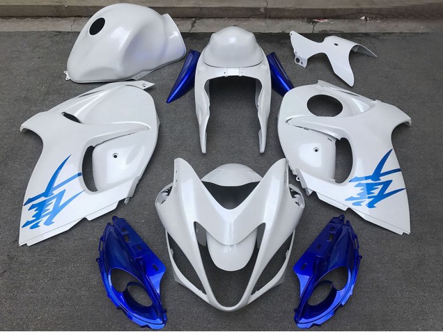 2008-2020 Glossy White Blue Suzuki GSXR 1300 Motorcycle Fairings Australia