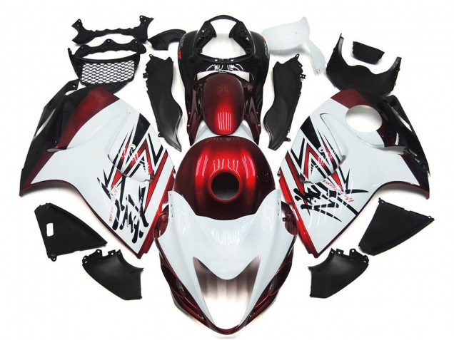 2008-2020 Glossy White Deep Red Suzuki GSXR 1300 Motorcycle Fairings Australia