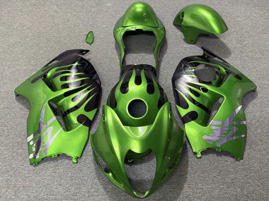 1996-2007 Green Black Flame Suzuki GSXR 1300 Motorcycle Fairings Australia