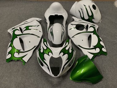 1996-2007 White Green Flame Suzuki GSXR 1300 Motorcycle Fairings Australia