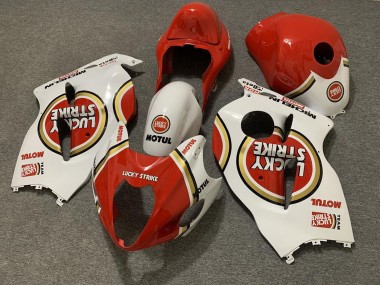 1996-2007 White Red Lucky Strike Suzuki GSXR 1300 Motorcycle Fairings Australia
