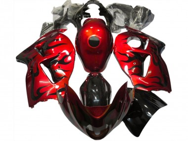 1996-2007 Red Black Flame Suzuki GSXR 1300 Motorcycle Fairings Australia