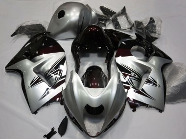 1996-2007 Silver Dark Red Suzuki GSXR 1300 Motorcycle Fairings Australia