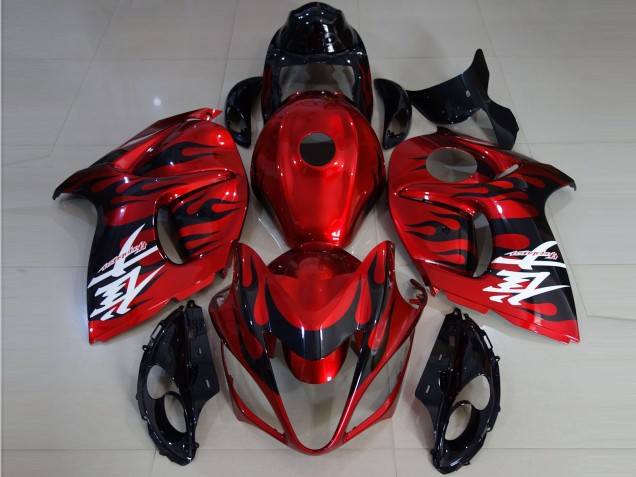 2008-2020 Red Black Flame Suzuki GSXR 1300 Motorcycle Fairings Australia