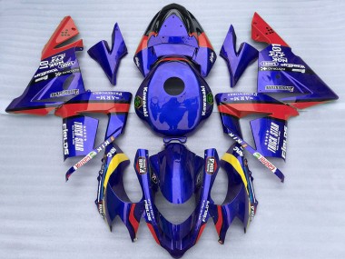 2004-2005 Blue and Red Trick Star Kawasaki ZX10R Motorcycle Fairings Australia