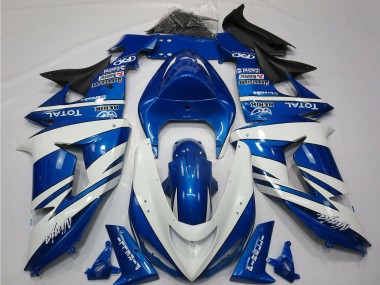 2006-2007 Blue White Black Kawasaki ZX10R Motorcycle Fairings Australia