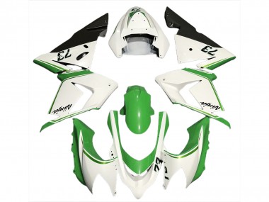 2004-2005 Glossy White Green Kawasaki ZX10R Motorcycle Fairings Australia