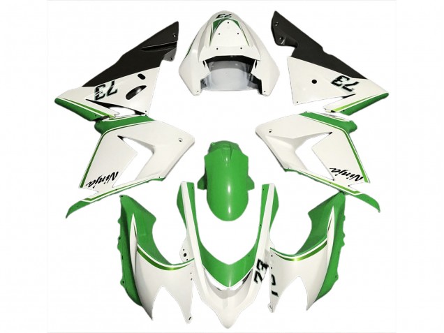 2004-2005 Glossy White Green Kawasaki ZX10R Motorcycle Fairings Australia