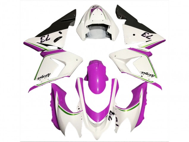 2004-2005 Glossy White Pink Kawasaki ZX10R Motorcycle Fairings Australia