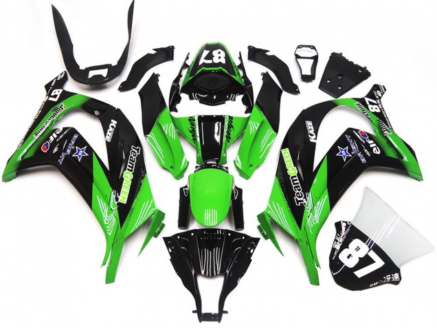 2016-2020 Green Glossy Black Team Green Star 87 Kawasaki ZX10R Motorcycle Fairings Australia