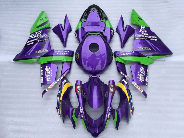 2004-2005 Green Purple Trick Star Kawasaki ZX10R Motorcycle Fairings Australia