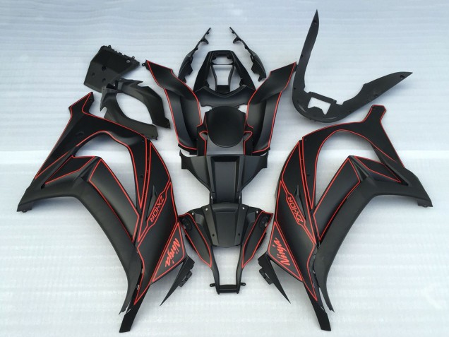 2011-2015 Matte Black Red Kawasaki ZX10R Motorcycle Fairings Australia