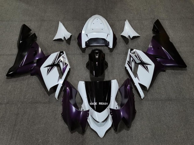 2004-2005 White Purple and Black Kawasaki ZX10R Motorcycle Fairings Australia