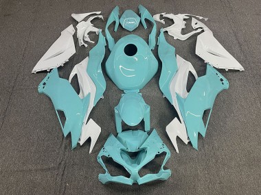 2019-2022 White Aqua Blue Kawasaki ZX6R Motorcycle Fairings Australia