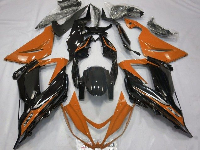 2013-2018 Orange Glossy Black Kawasaki ZX6R Motorcycle Fairings Australia