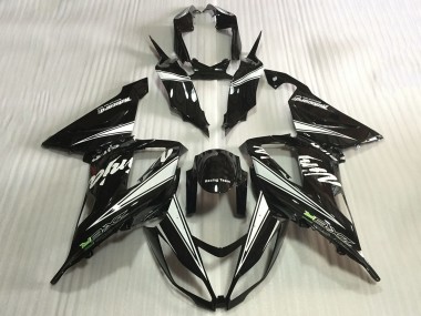 2013-2018 Glossy Black White Kawasaki ZX6R Motorcycle Fairings Australia