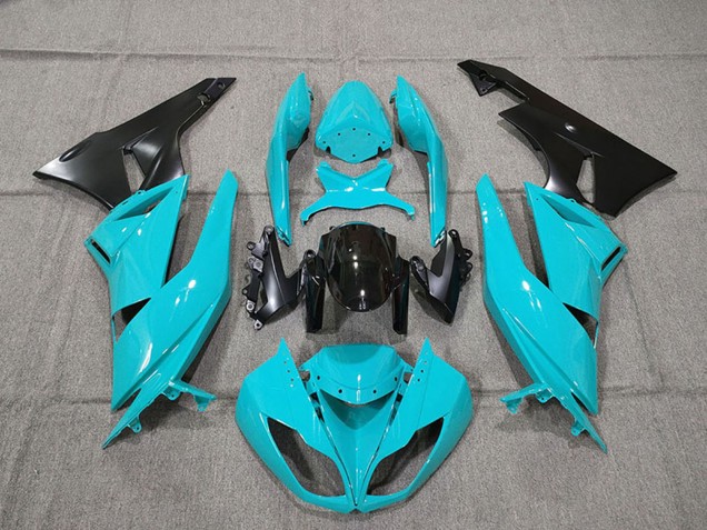 2009-2012 Blue Glossy Black Kawasaki ZX6R Motorcycle Fairing Kits Australia