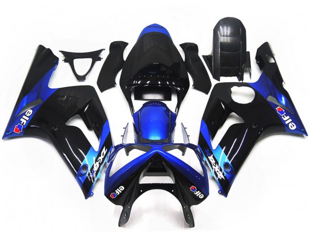 2003-2004 Blue Glossy Black Elf Kawasaki ZX6R Motorcycle Fairings Australia