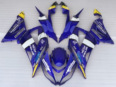 2013-2018 Blue White Yellow Trick Star Bridgestone Kawasaki ZX6R Motorcycle Fairings Australia