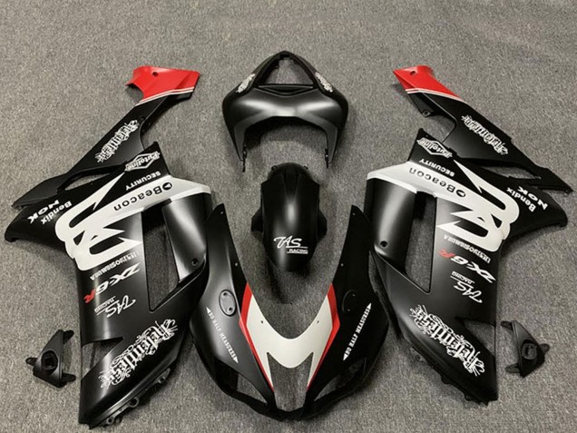 2007-2008 Custom Matte Black White Red Kawasaki ZX6R Motorcycle Fairings Australia