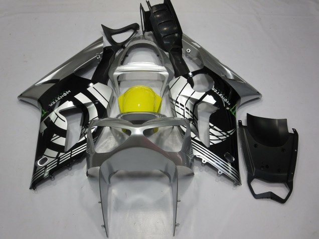 2003-2004 Silver Yellow Glossy Black Kawasaki ZX6R Motorcycle Fairings Australia