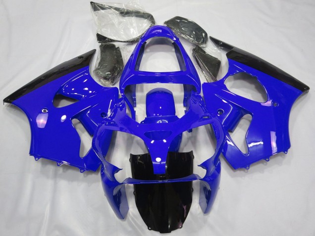 2000-2002 Blue Glossy Black Kawasaki ZX6R Motorcycle Fairings Australia