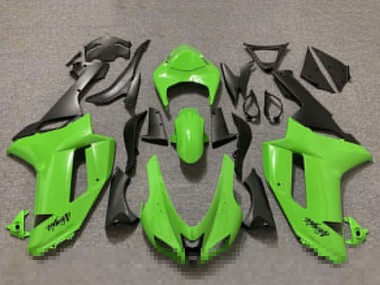 2007-2008 Glossy Green and Matte Black Kawasaki ZX6R Motorcycle Fairings Australia