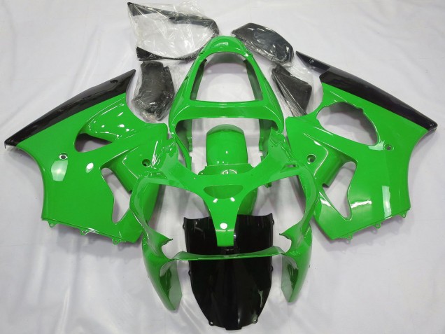 2000-2002 Green Glossy Black Kawasaki ZX6R Motorcycle Fairings Australia